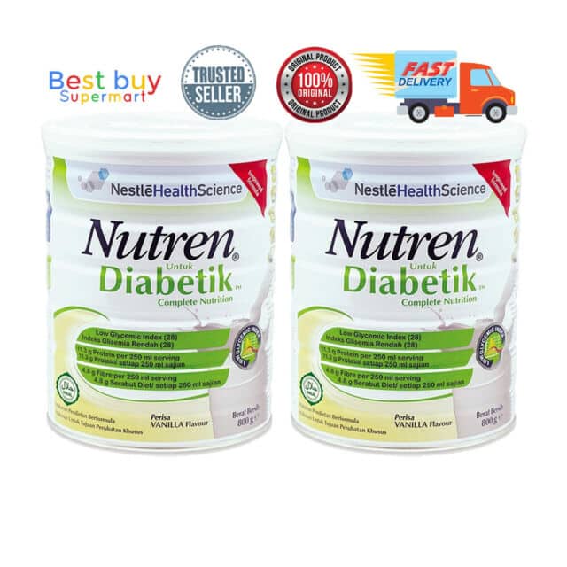2 X 800g Milk Nutren Diabetic Nutrition Vanila Flavor Nestle Health ...