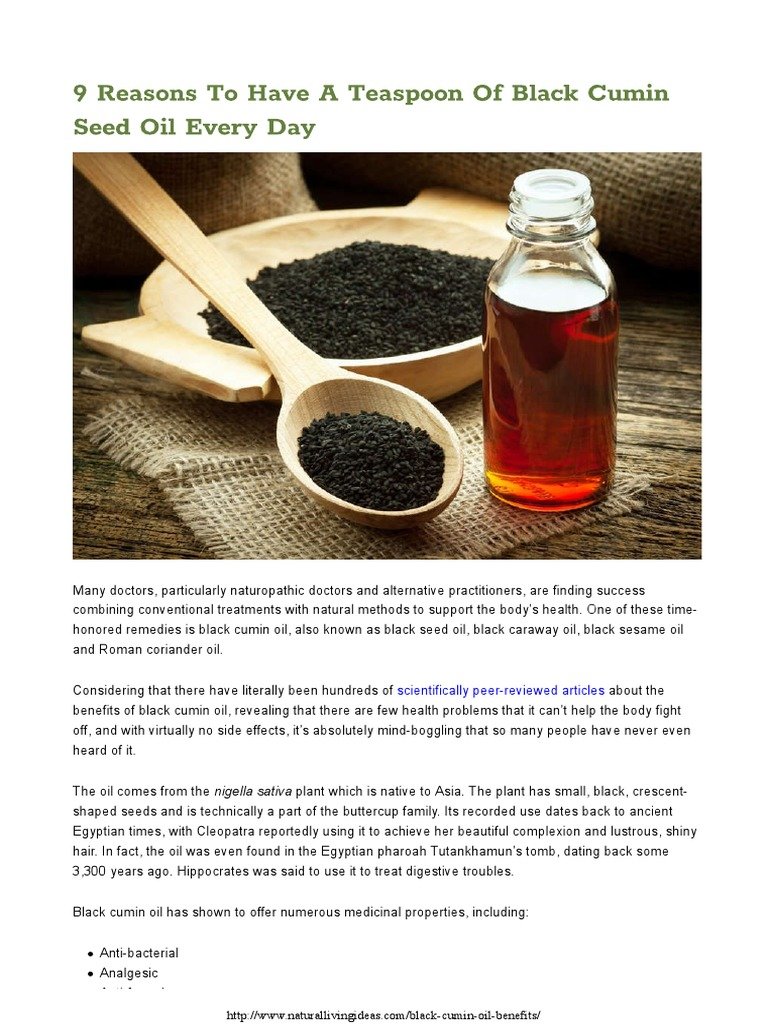9 Reasons to Have a Teaspoon of Black Cumin Seed Oil Every ...