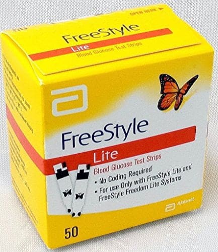 Freestyle Lite Blood Glucose Test Strips 50 Count
