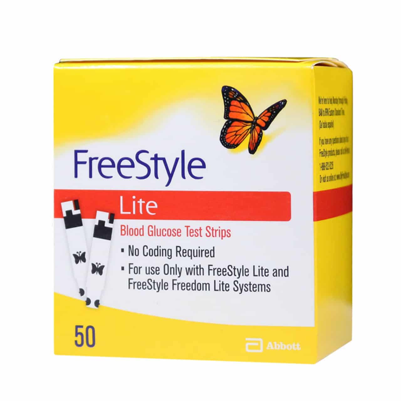 FreeStyle Lite Blood Glucose Test Strips, 50ct, Retail