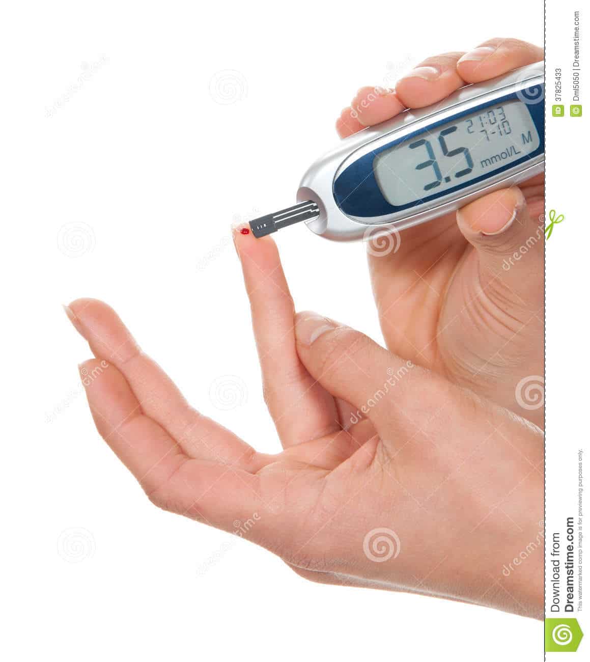 Measuring Glucose Level Blood Test Stock Image