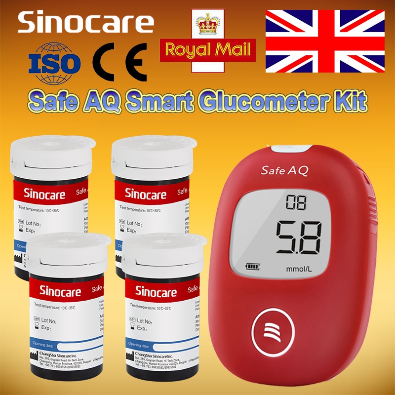Sinocare Sugar Diabetic Health Aid Glucometer Blood Glucose Monitor ...